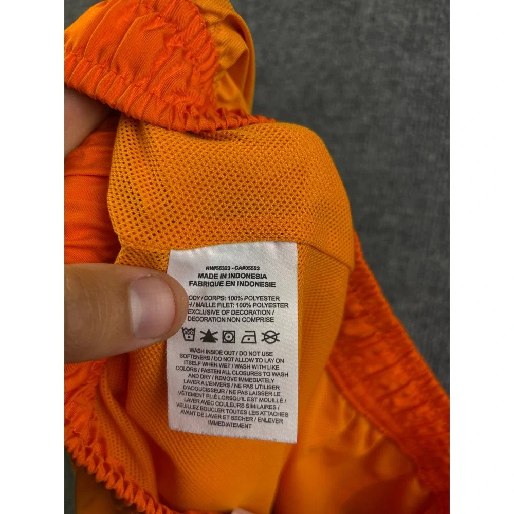 Nike Swim Trunks Mens Medium Orange Colorblock Mesh‎ Lined Board Shorts